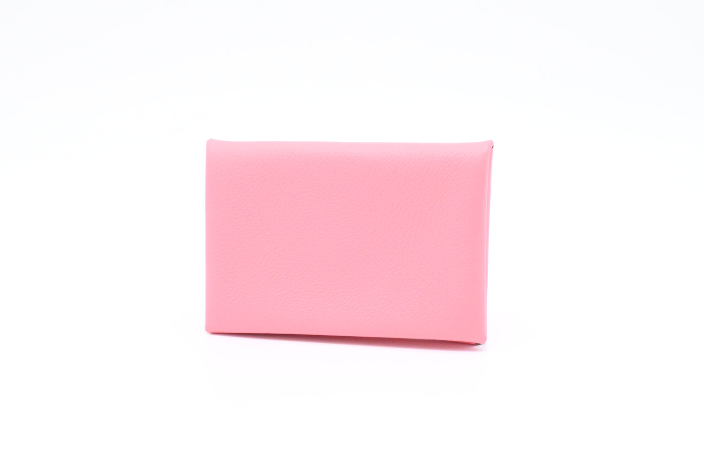 Hermes Calvi Card Holder in Rose Azalée Leather