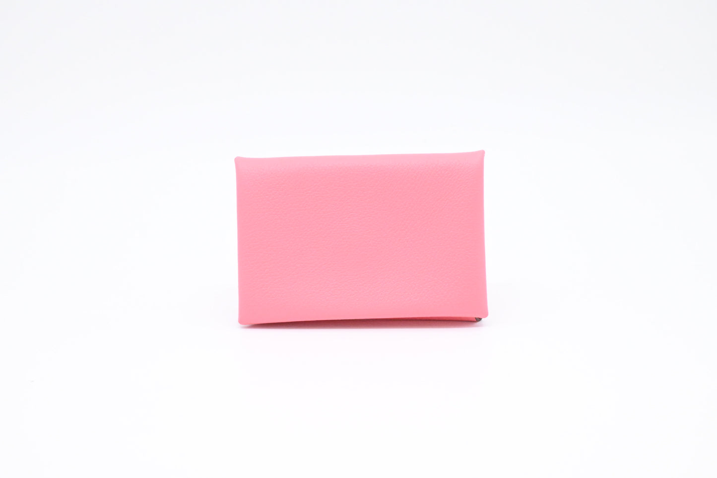 Hermes Calvi Card Holder in Rose Azalée Leather