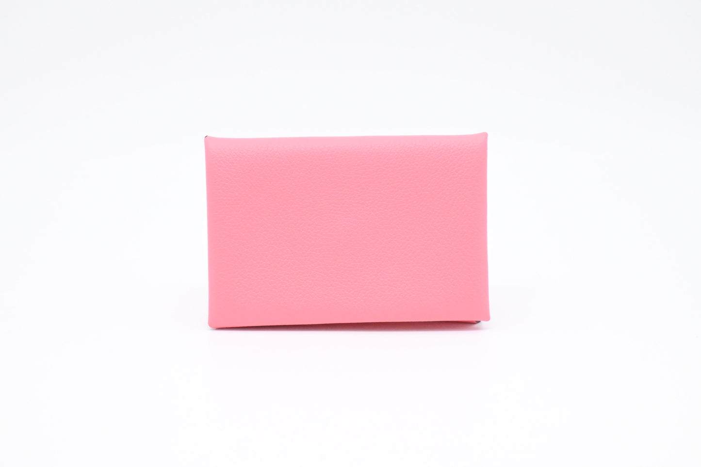 Hermes Calvi Card Holder in Rose Azalée Leather