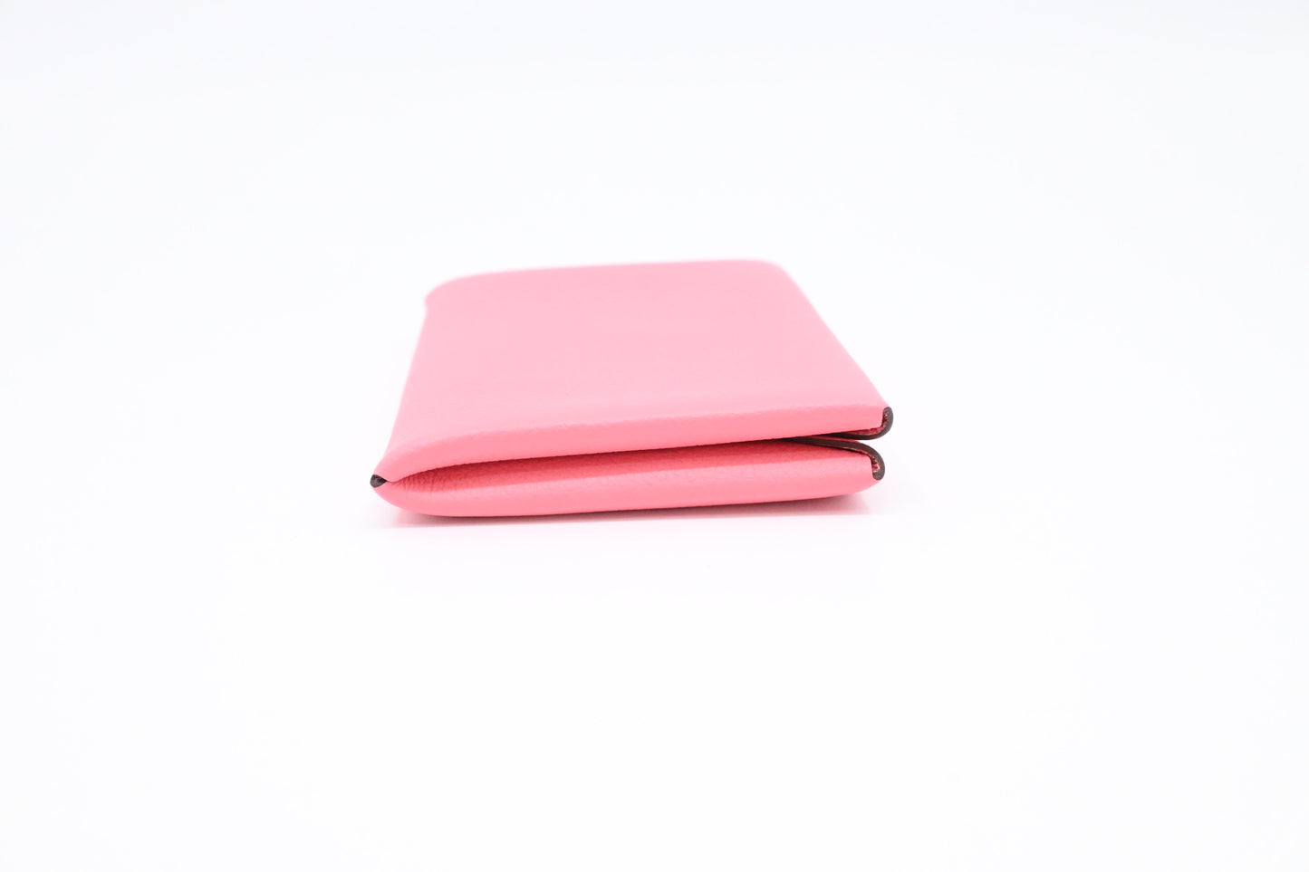 Hermes Calvi Card Holder in Rose Azalée Leather