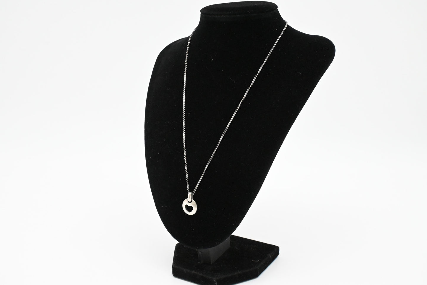 Tiffany & Co. Stencil Heart Necklace in Sterling Silver