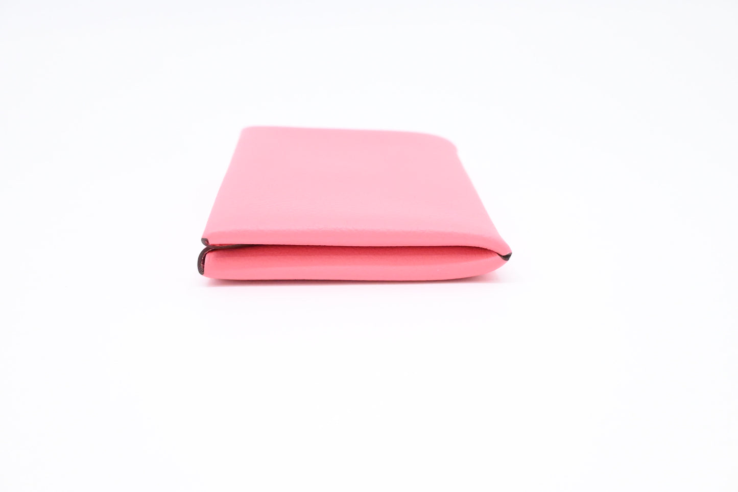 Hermes Calvi Card Holder in Rose Azalée Leather