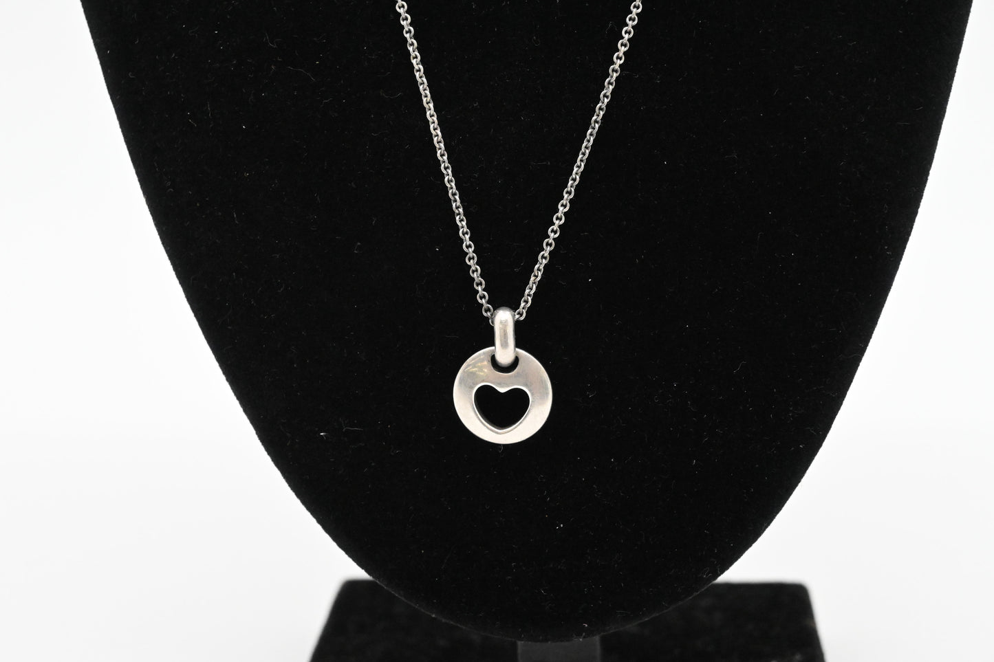 Tiffany & Co. Stencil Heart Necklace in Sterling Silver