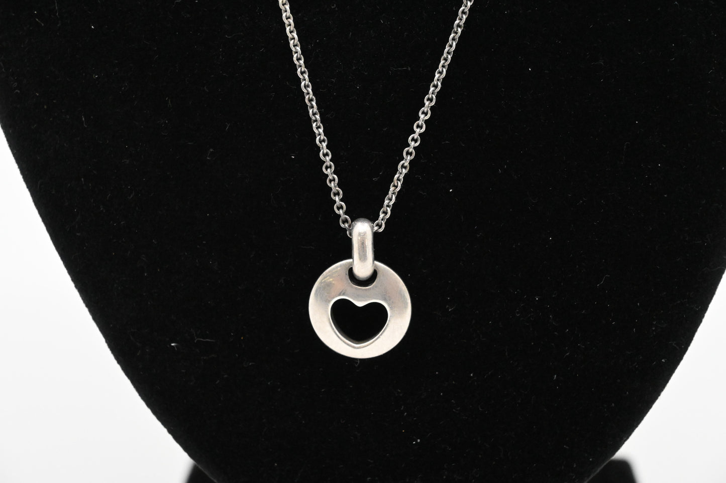 Tiffany & Co. Stencil Heart Necklace in Sterling Silver