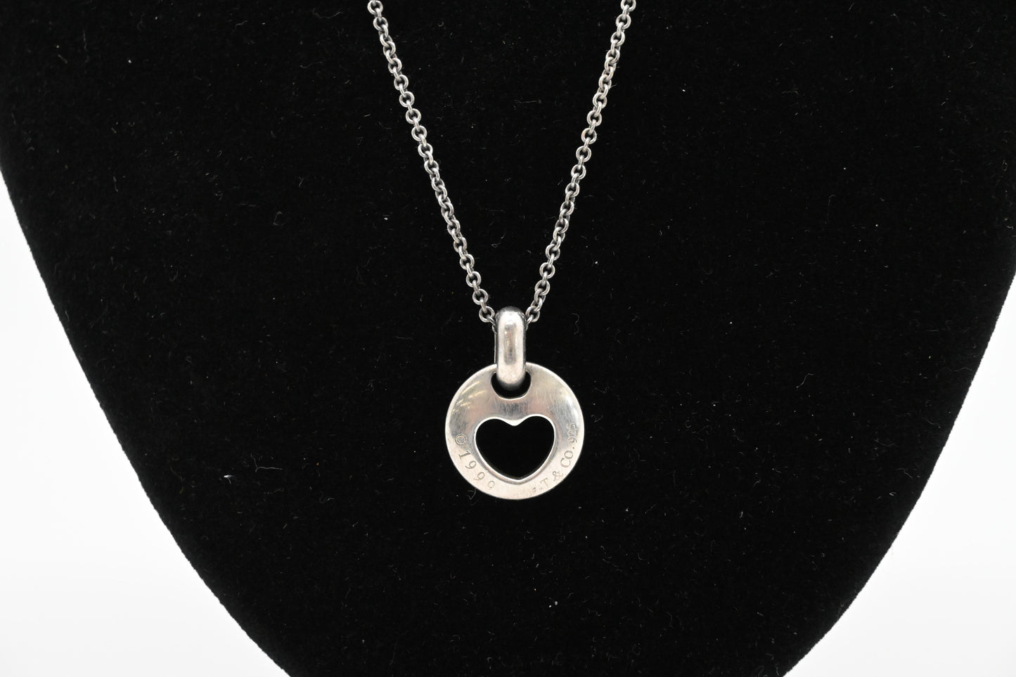 Tiffany & Co. Stencil Heart Necklace in Sterling Silver