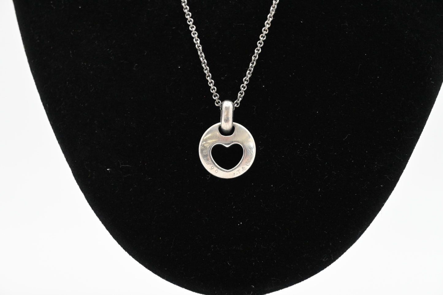 Tiffany & Co. Stencil Heart Necklace in Sterling Silver