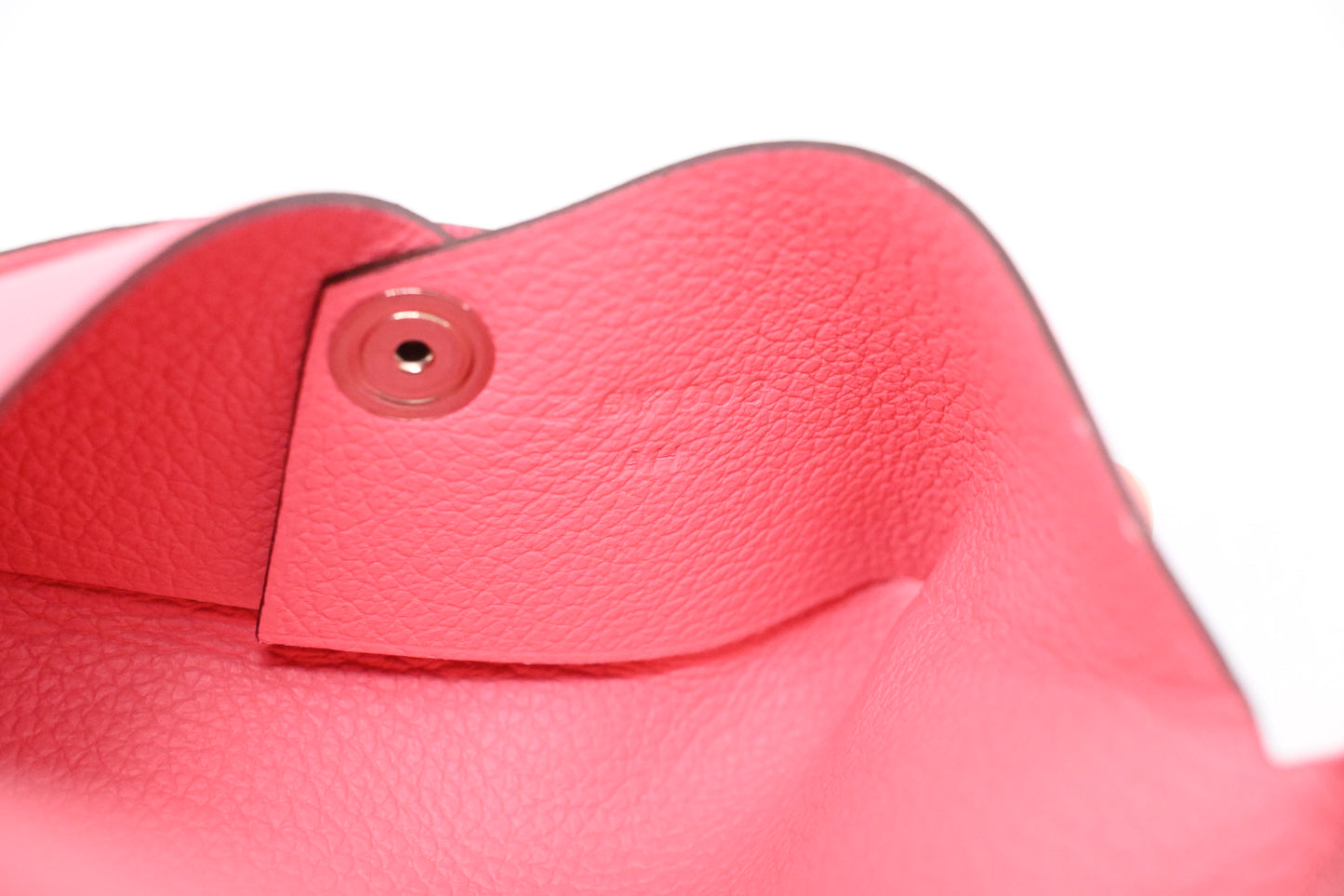 Hermes Calvi Card Holder in Rose Azalée Leather