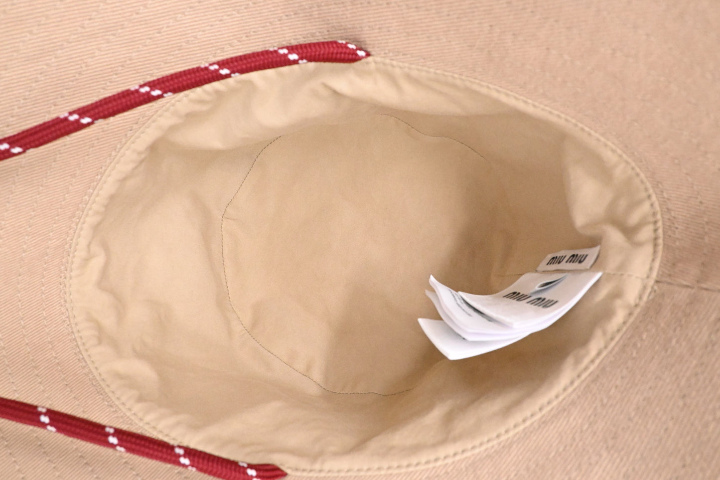 Miu Miu Hat in Beige Cotton