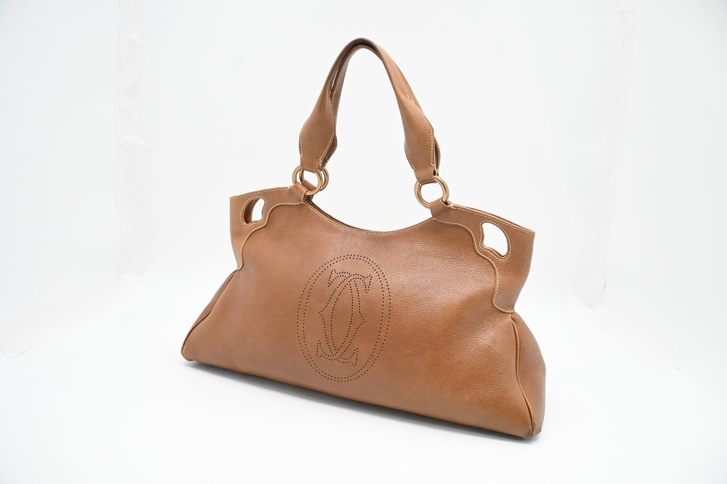 Cartier Marcello Shoulder Bag in Brown Leather