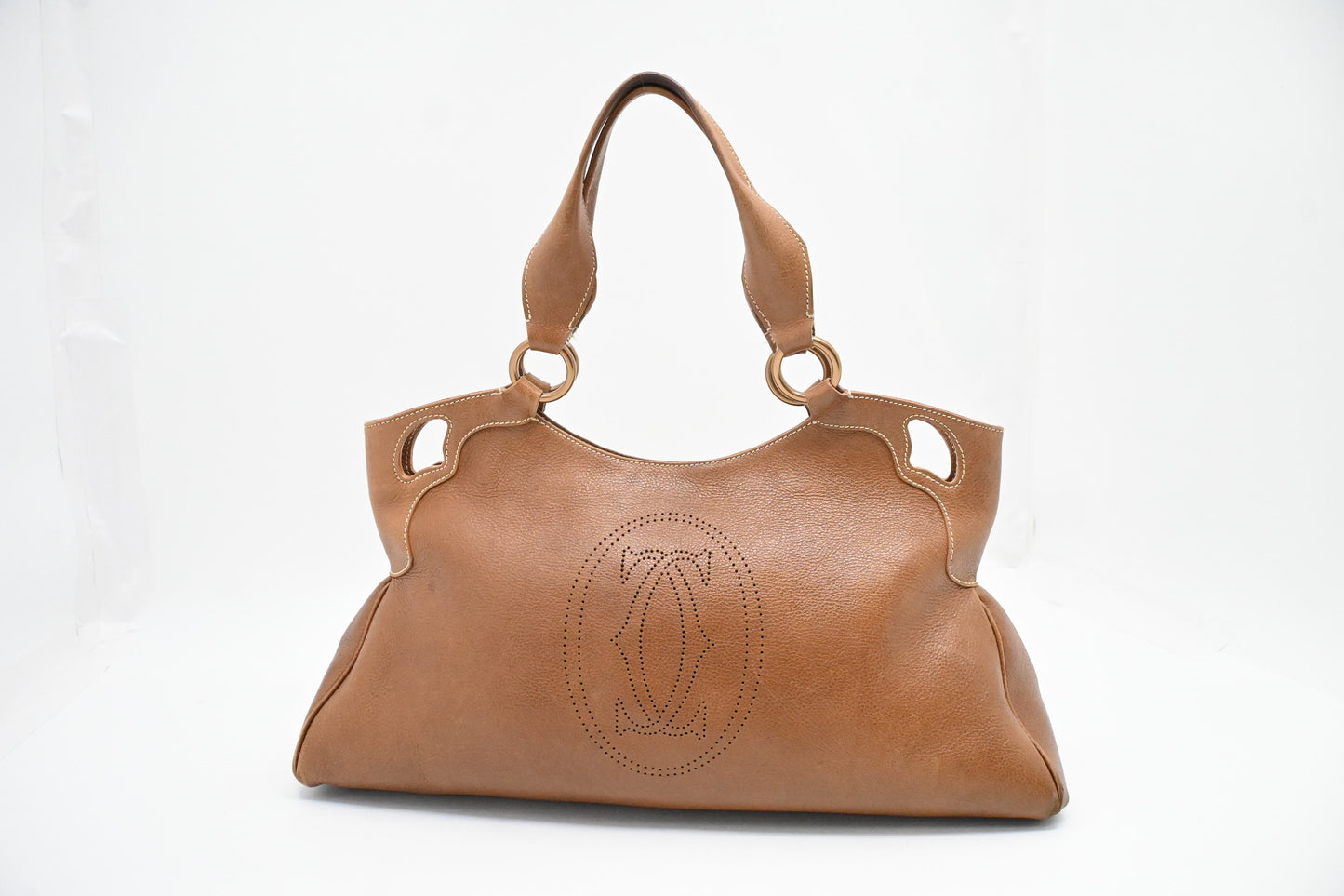 Cartier Marcello Shoulder Bag in Brown Leather