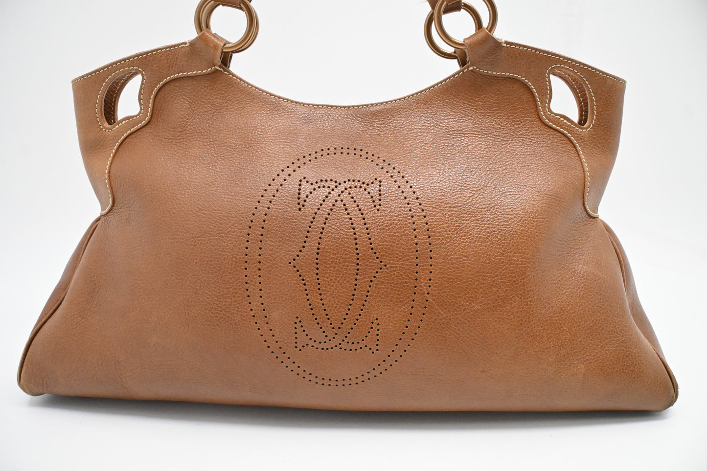 Cartier Marcello Shoulder Bag in Brown Leather