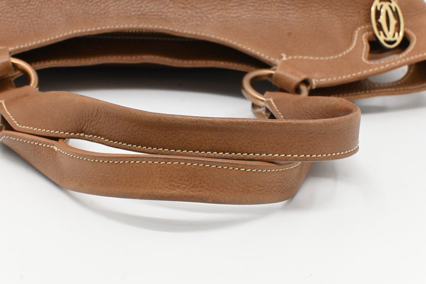 Cartier Marcello Shoulder Bag in Brown Leather