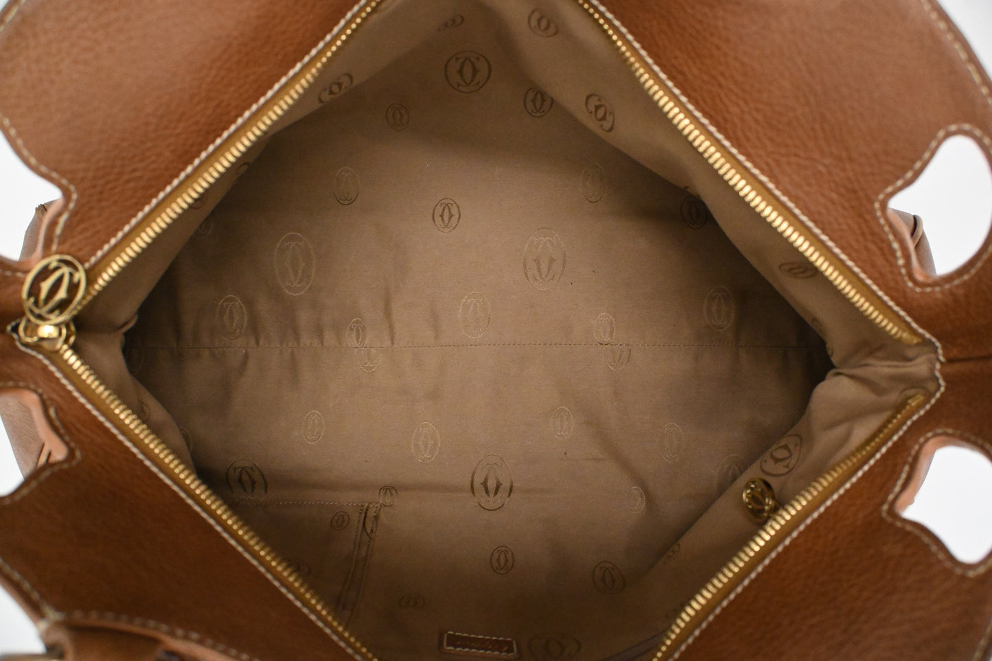 Cartier Marcello Shoulder Bag in Brown Leather