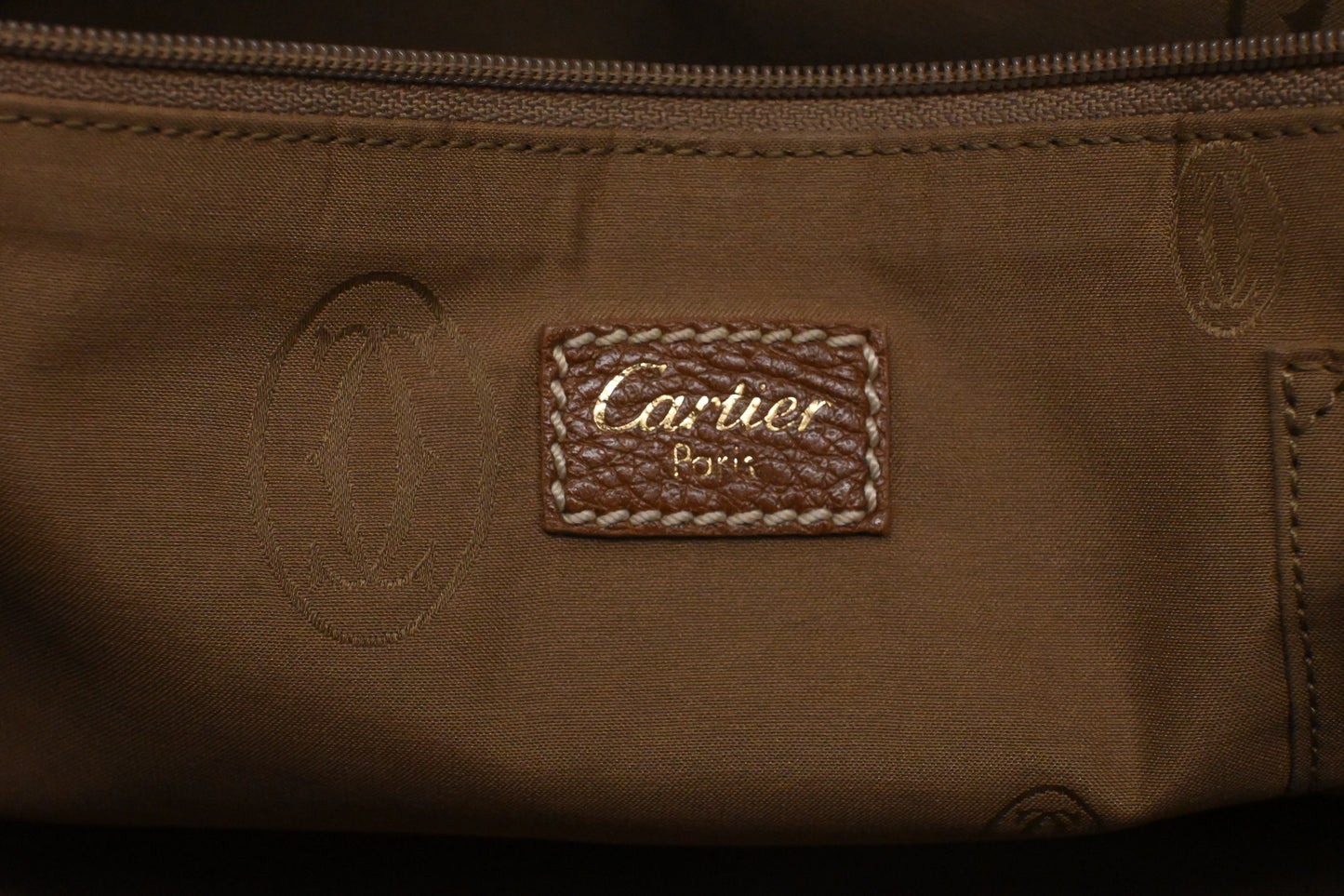 Cartier Marcello Shoulder Bag in Brown Leather