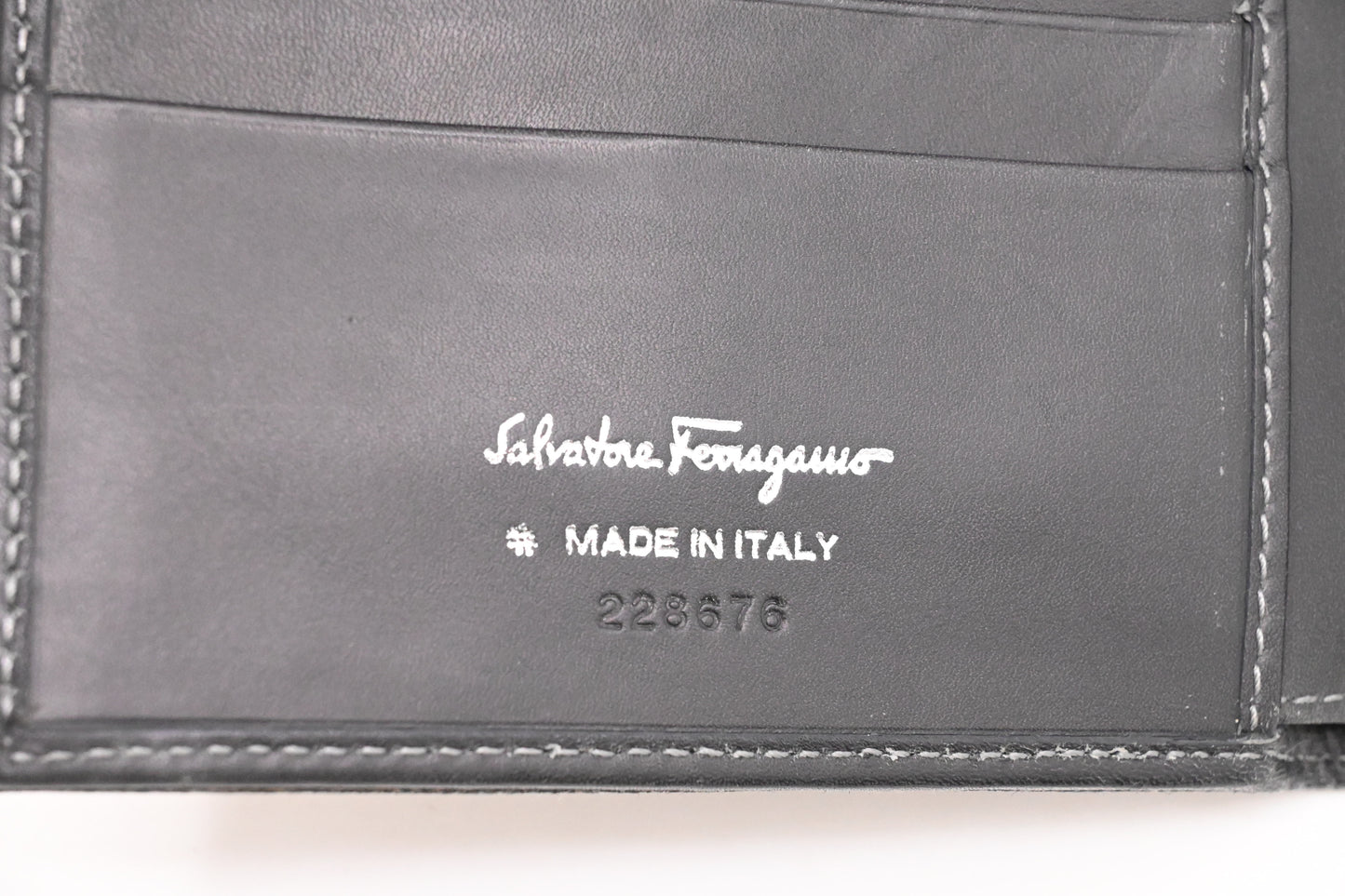 Ferragamo Compact Wallet in Grey Canvas