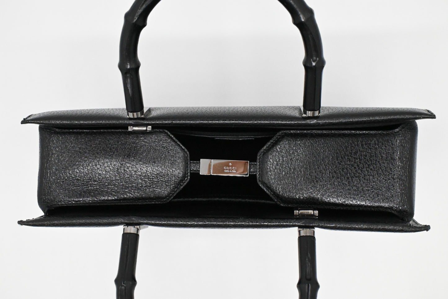 Gucci Bamboo Handbag in Black Leather