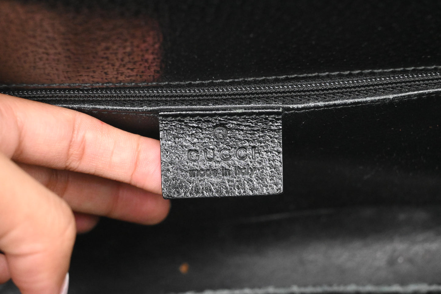 Gucci Bamboo Handbag in Black Leather