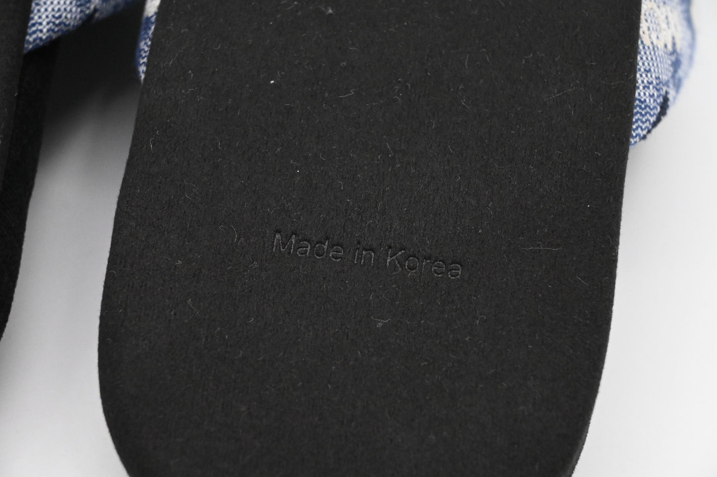 MCM Interior Slippers in Black and Blue Canvas