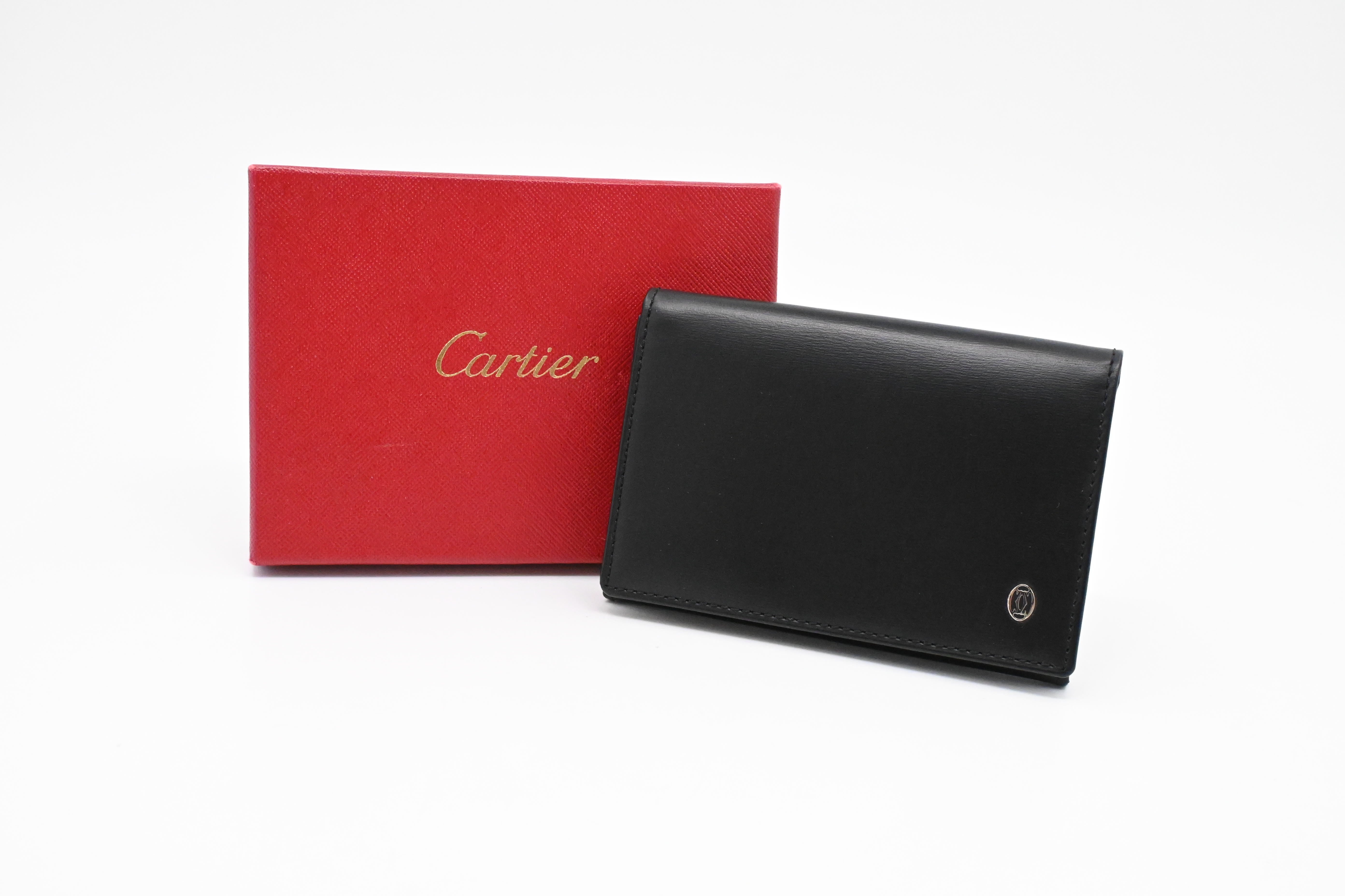 Cartier ブラックレザー ケース Cartier Card Case in Black Leather – Weekly Lux Drop