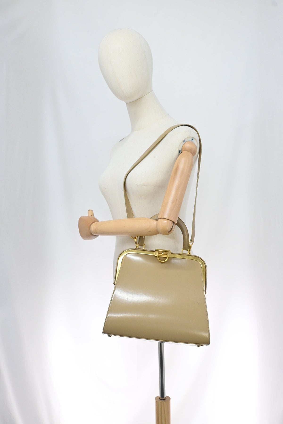 Dior 2-Way Bag in Beige Leather