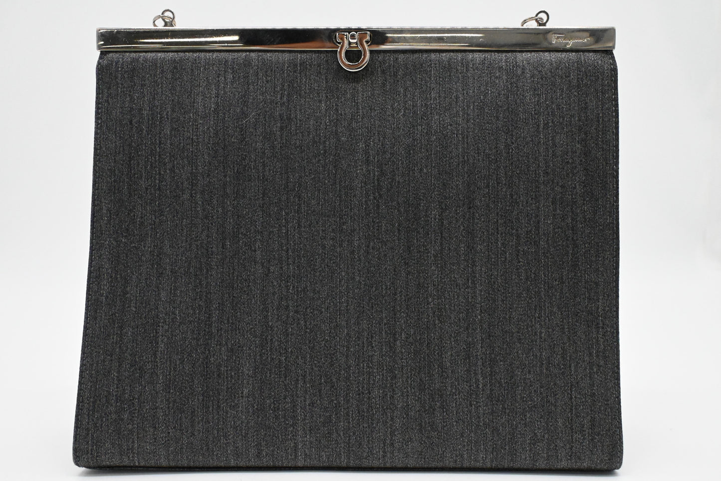 Ferragamo Shoulder Bag in Gray Canvas