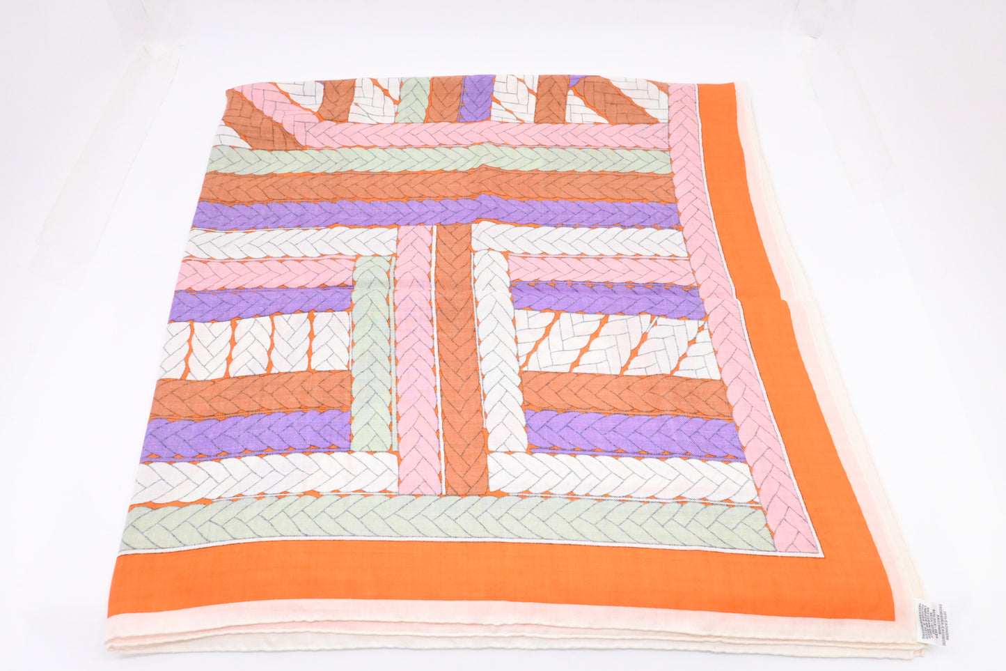 Hermes Carre 140 "Tresses H" in Cashmere and Silk