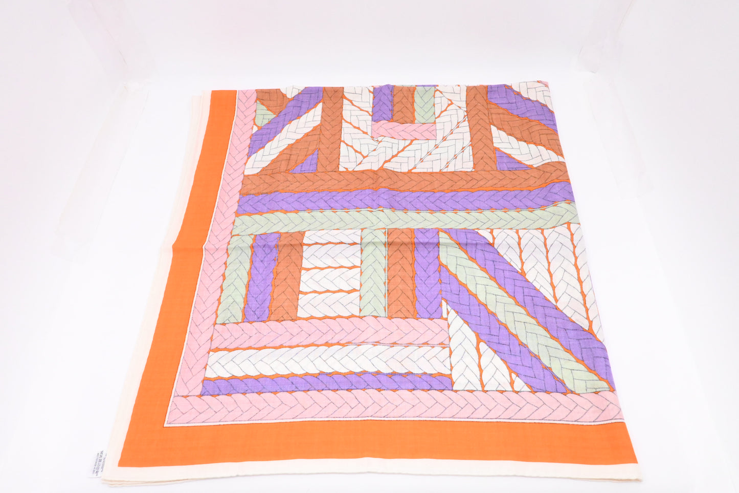 Hermes Carre 140 "Tresses H" in Cashmere and Silk