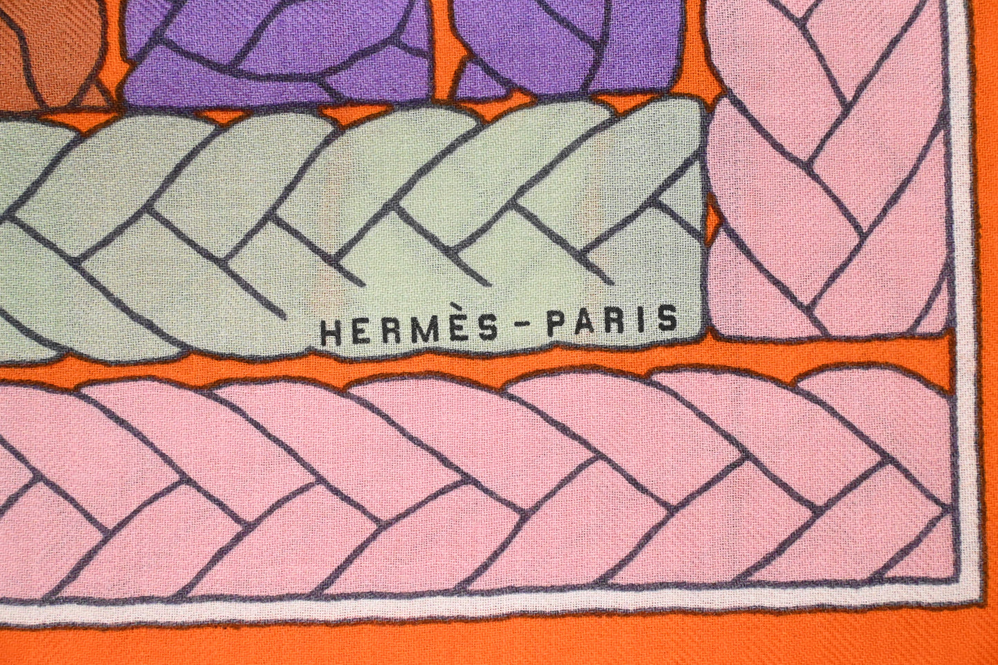 Hermes Carre 140 "Tresses H" in Cashmere and Silk