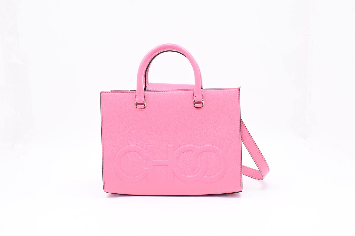 Jimmy Choo Small Book Tote in Pink Leather