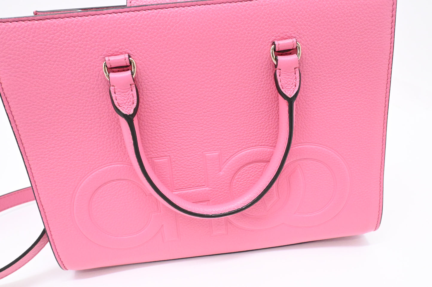 Jimmy Choo Small Book Tote in Pink Leather