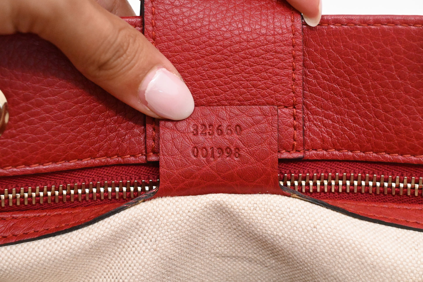 Gucci Bamboo Shopper Bag in Red Leather
