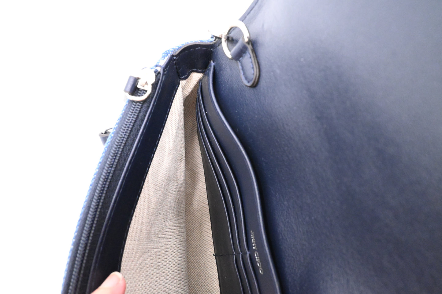 Jimmy Choo Cheri Shoulder Bag in Blue Denim