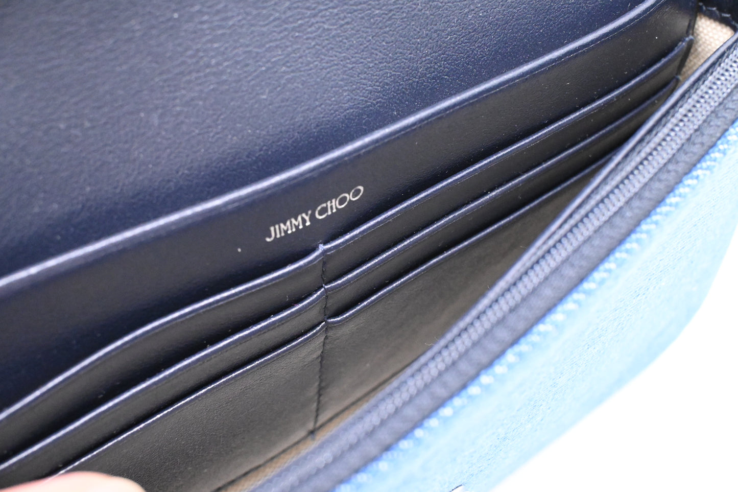 Jimmy Choo Cheri Shoulder Bag in Blue Denim