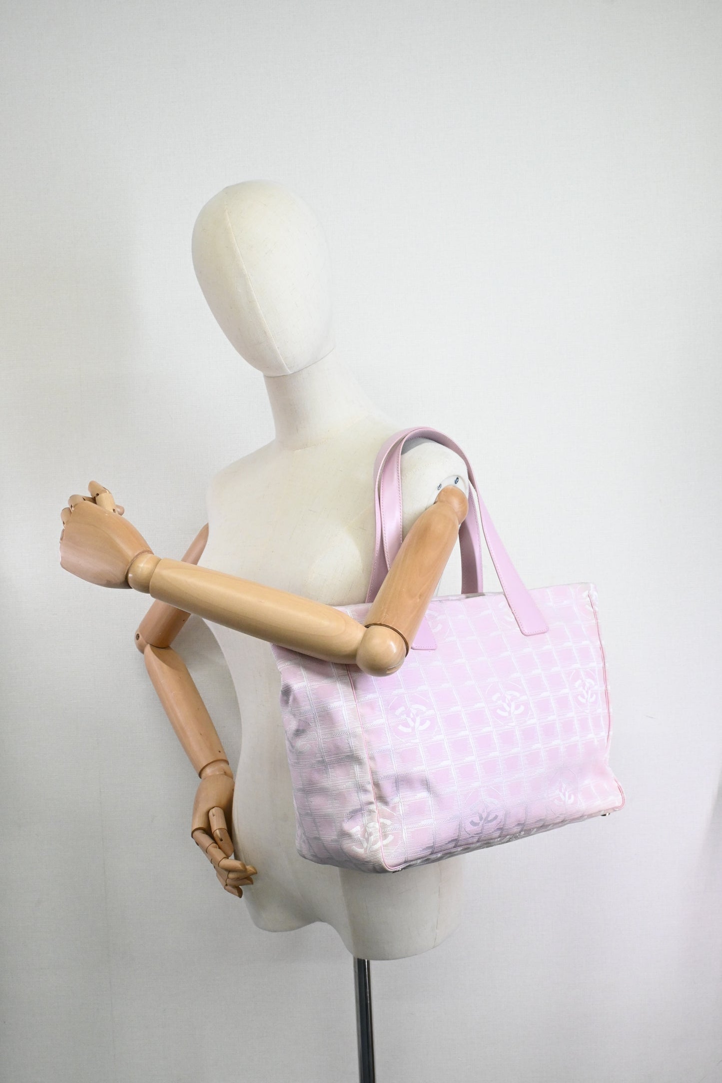 Chanel New Travel Line Tote in Pink Canvas