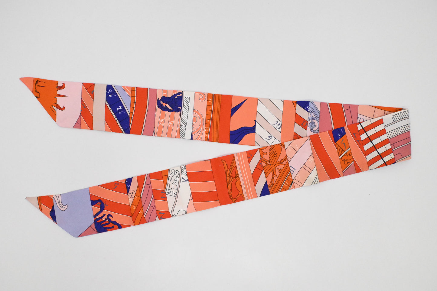 Hermes 'Astrologie' Twilly in Orange Silk
