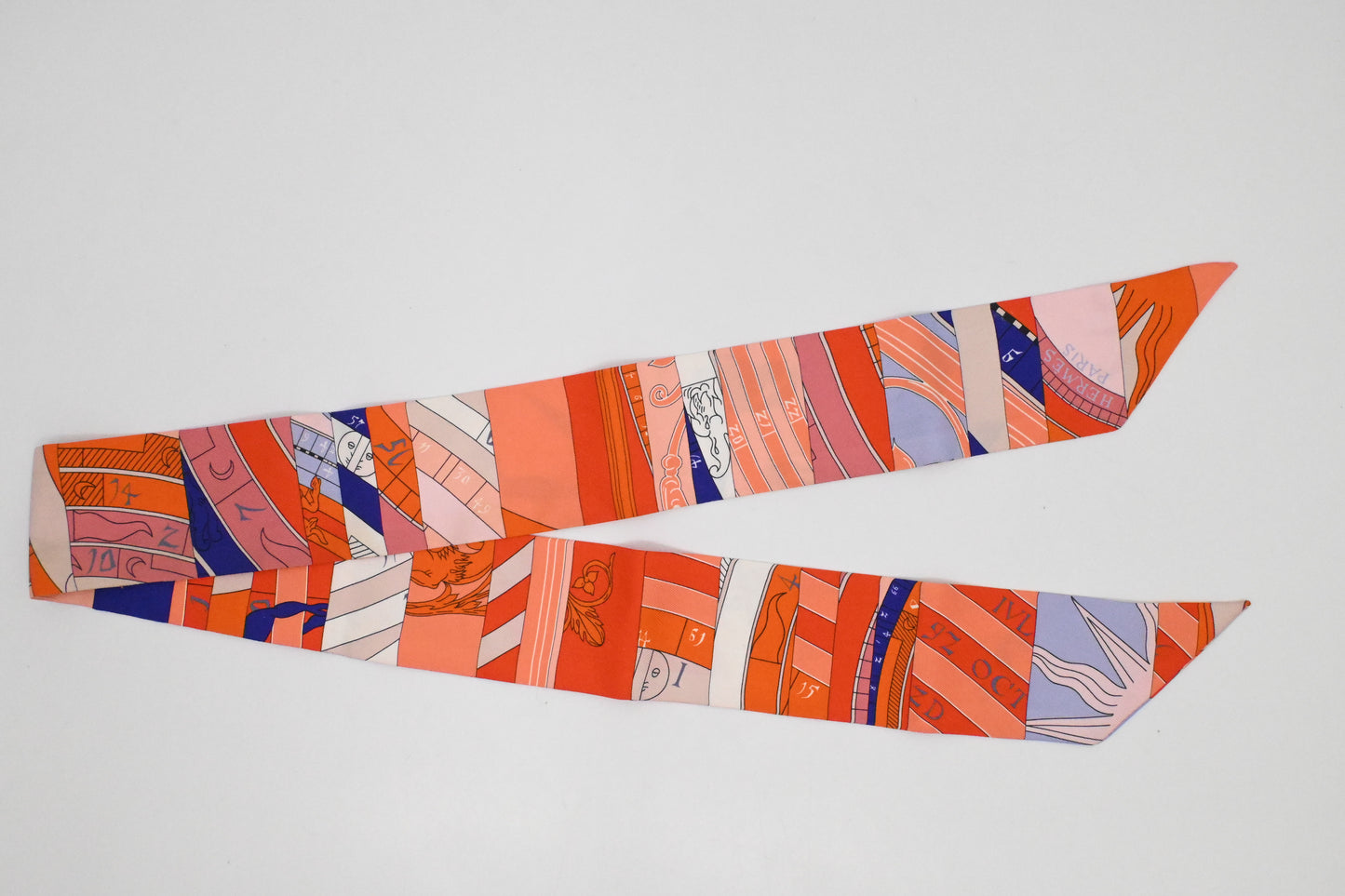Hermes 'Astrologie' Twilly in Orange Silk