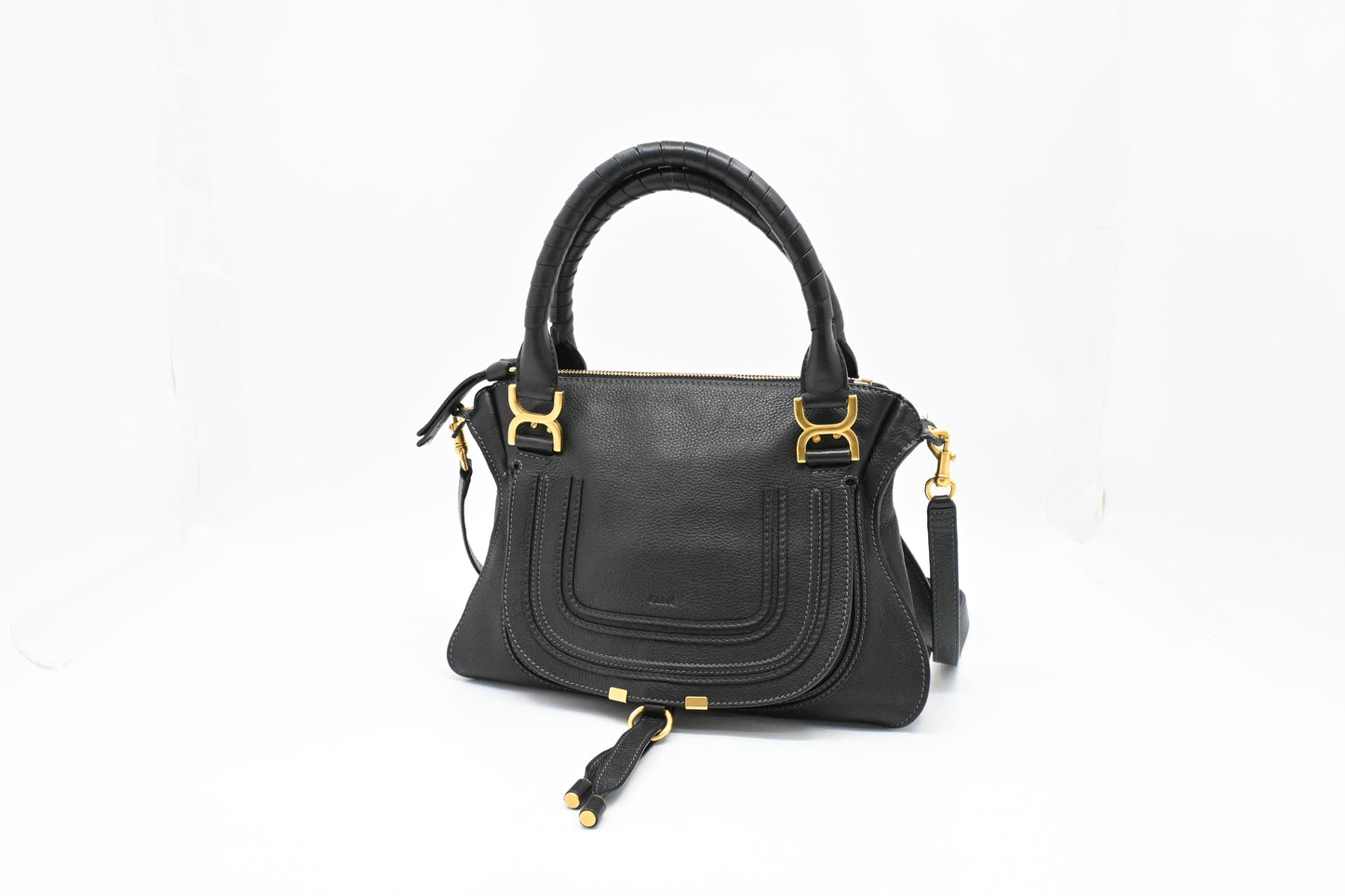 Chloe Large Marcie in Black Leather