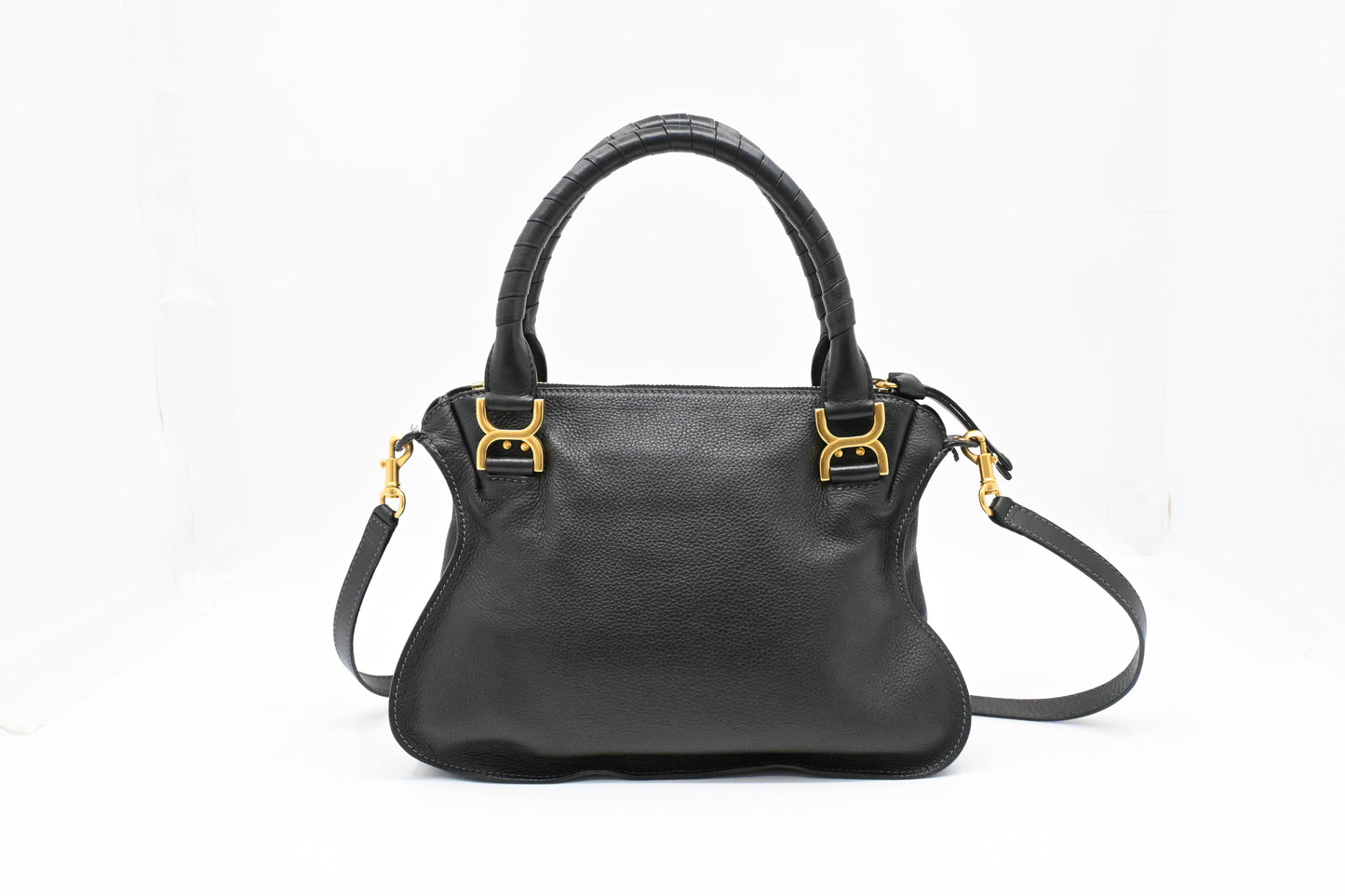 Chloe Large Marcie in Black Leather