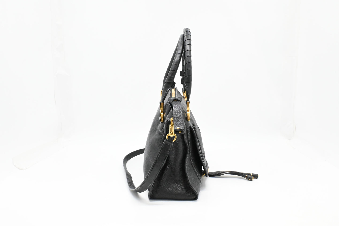 Chloe Large Marcie in Black Leather