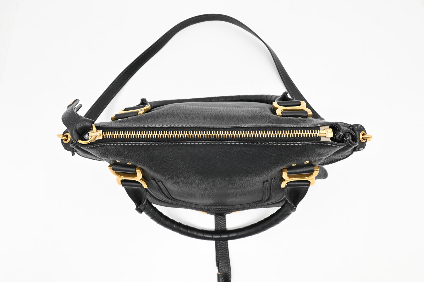 Chloe Large Marcie in Black Leather