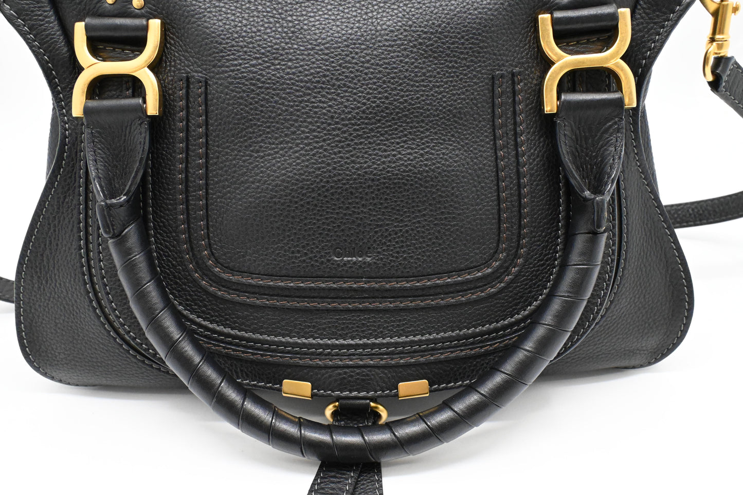 Chloe Large Marcie in Black Leather