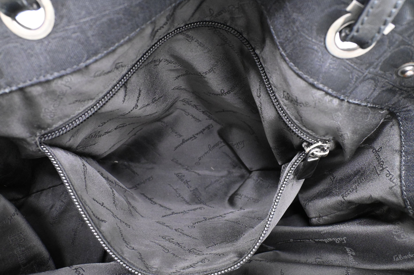 Ferragamo Tote in Black Canvas