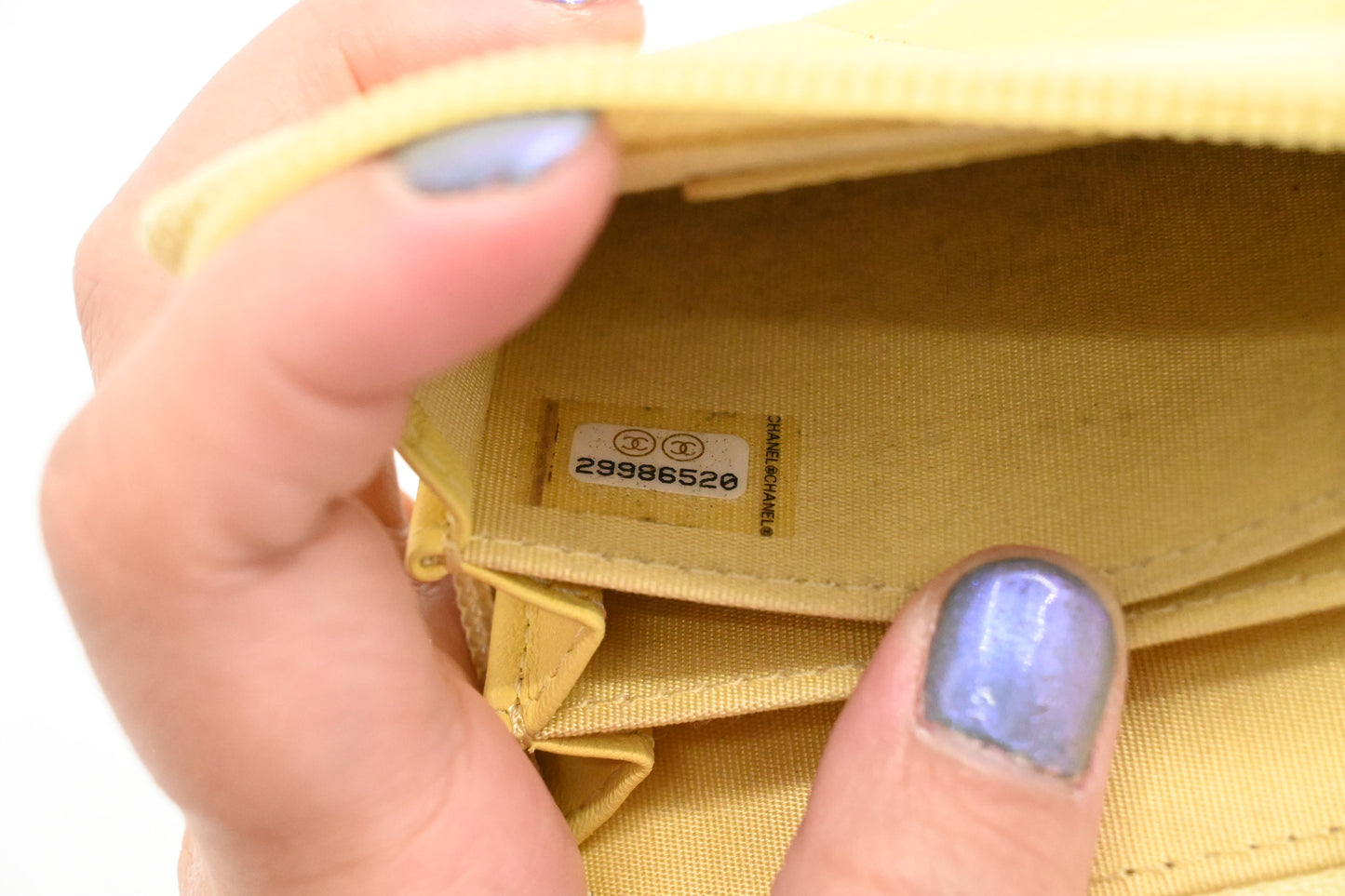 Chanel Boy Coin Case in Yellow Quilted Leather