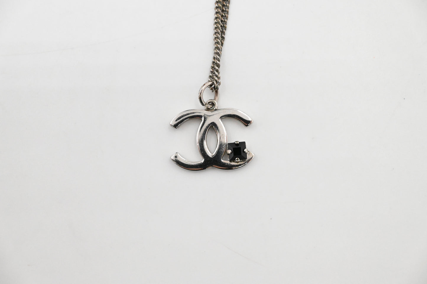 Chanel Black Rhinestone CC Necklace