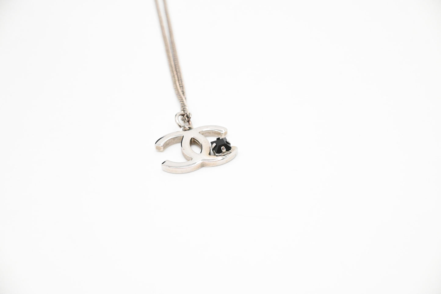 Chanel Black Rhinestone CC Necklace