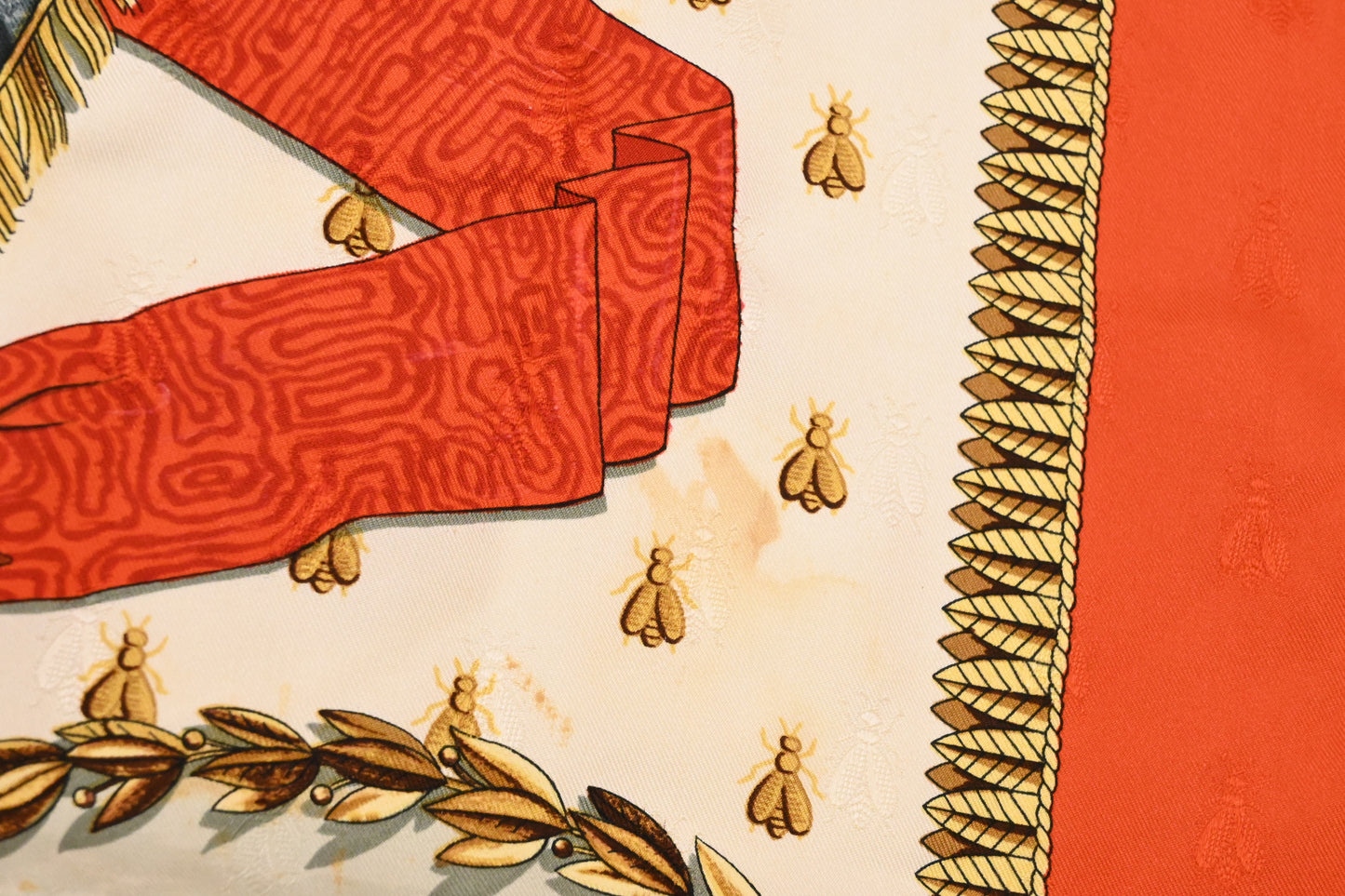 Hermes 'Napoleon' Carre 90 in Red Silk