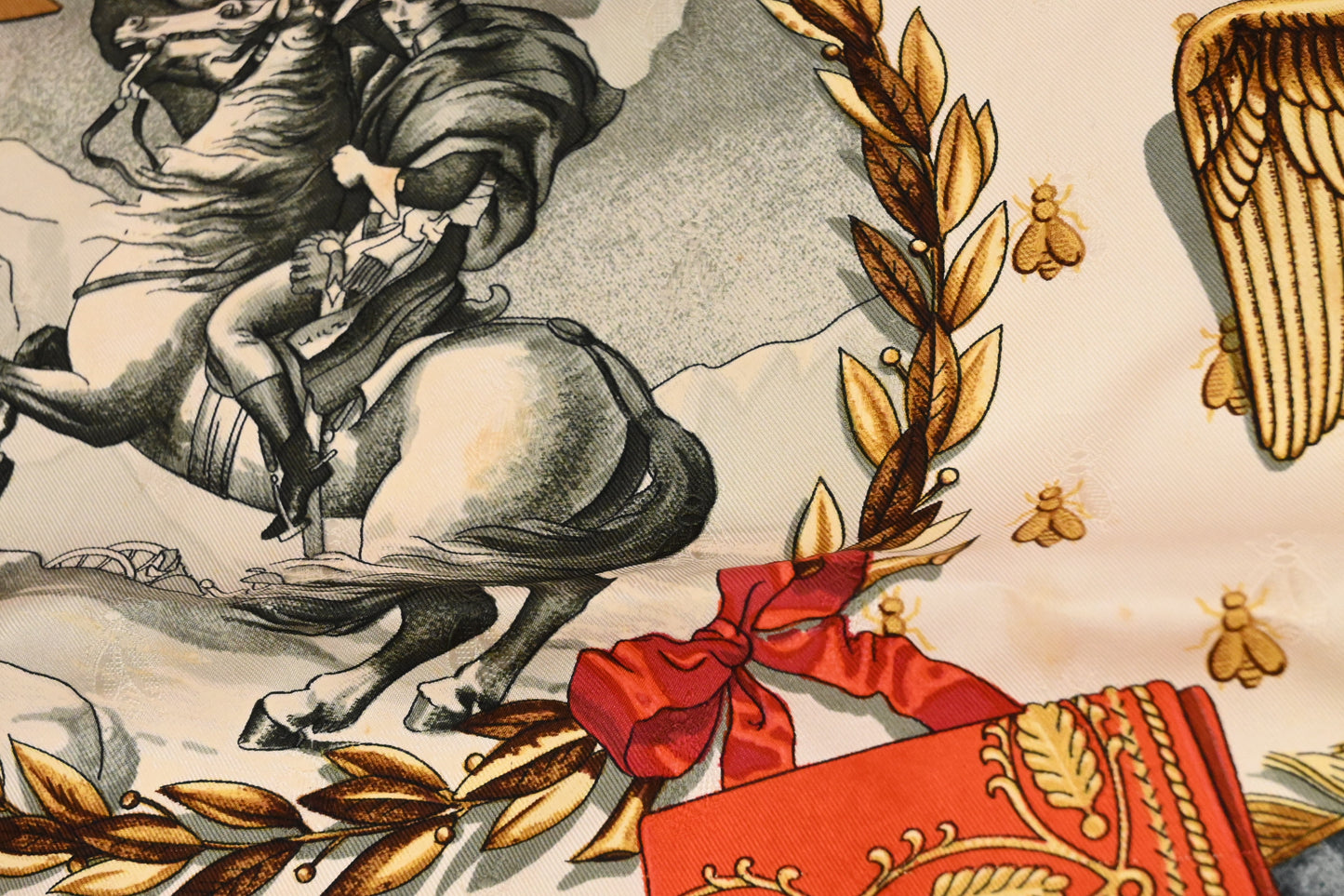 Hermes 'Napoleon' Carre 90 in Red Silk