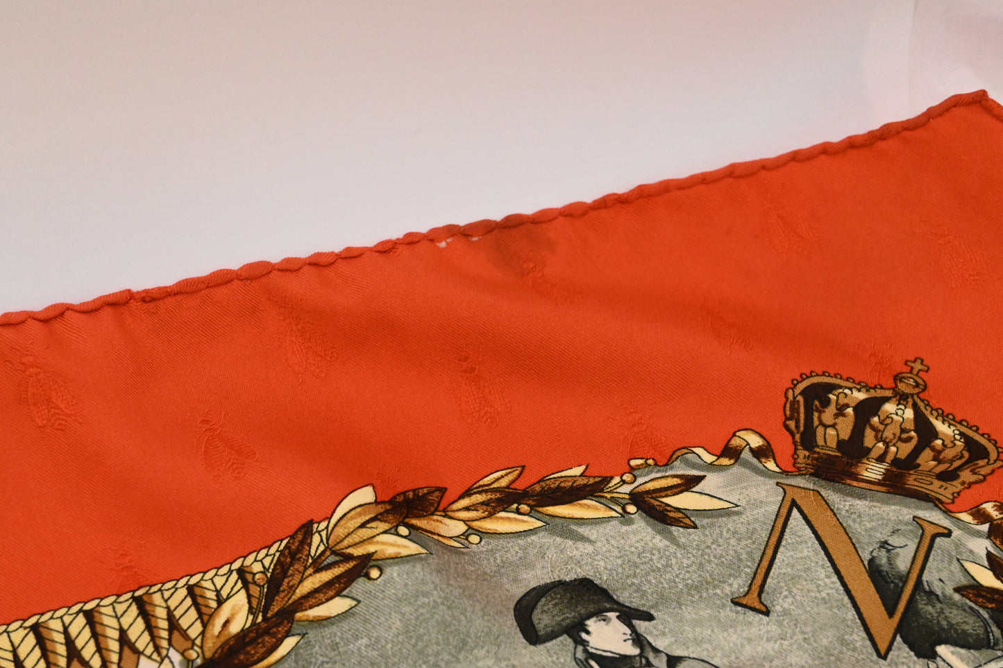 Hermes 'Napoleon' Carre 90 in Red Silk