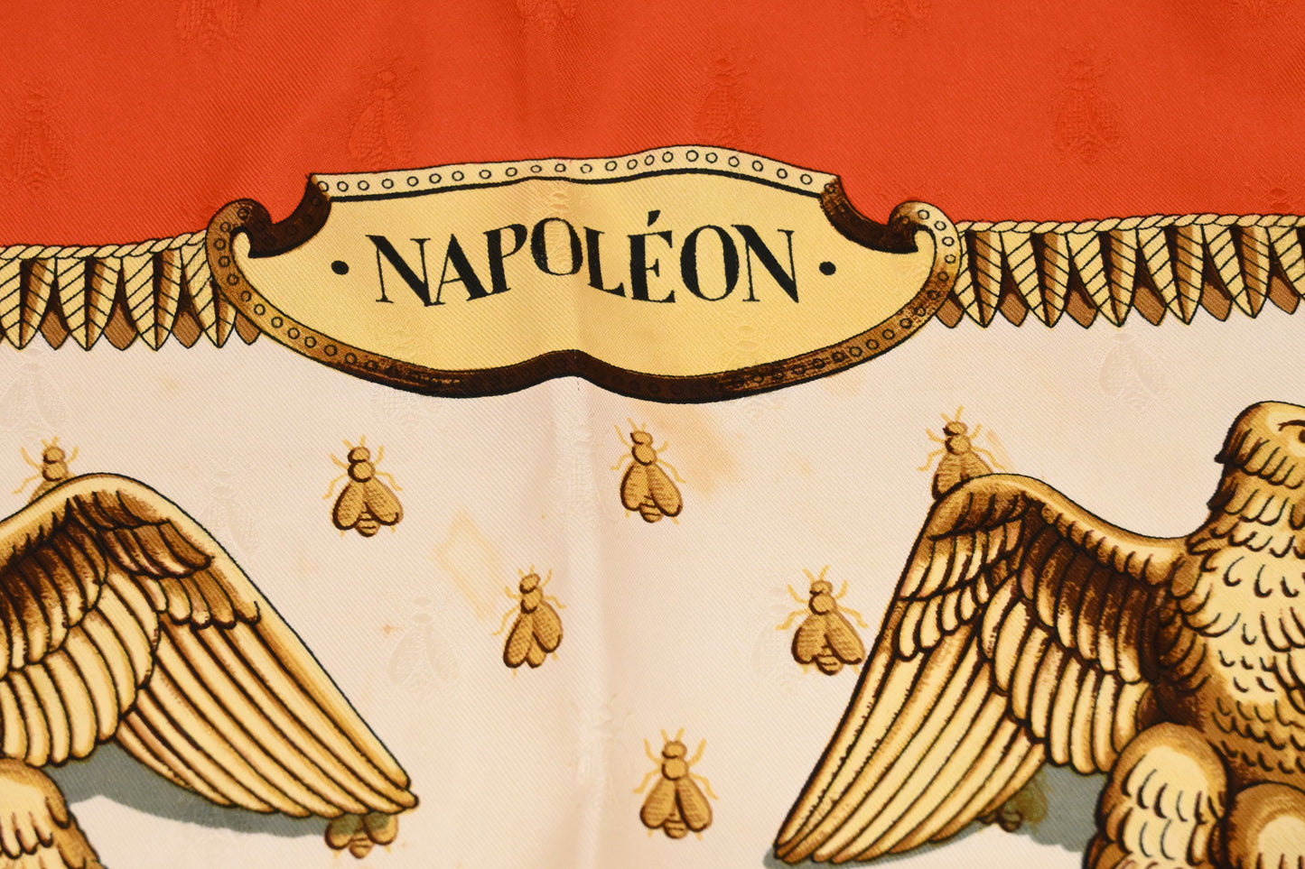 Hermes 'Napoleon' Carre 90 in Red Silk