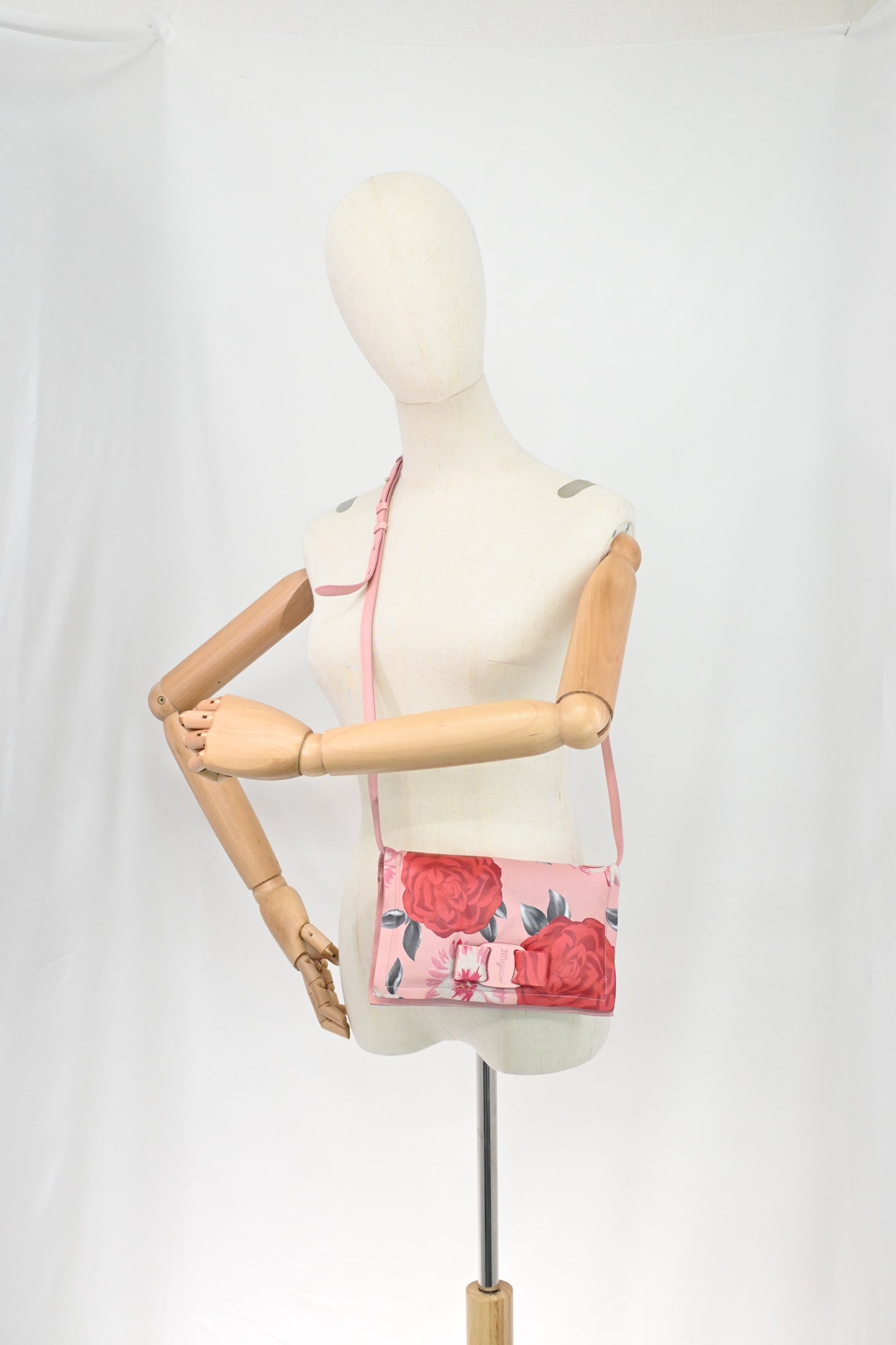 Ferragamo Crossbody Bag in Pink Floral Leather